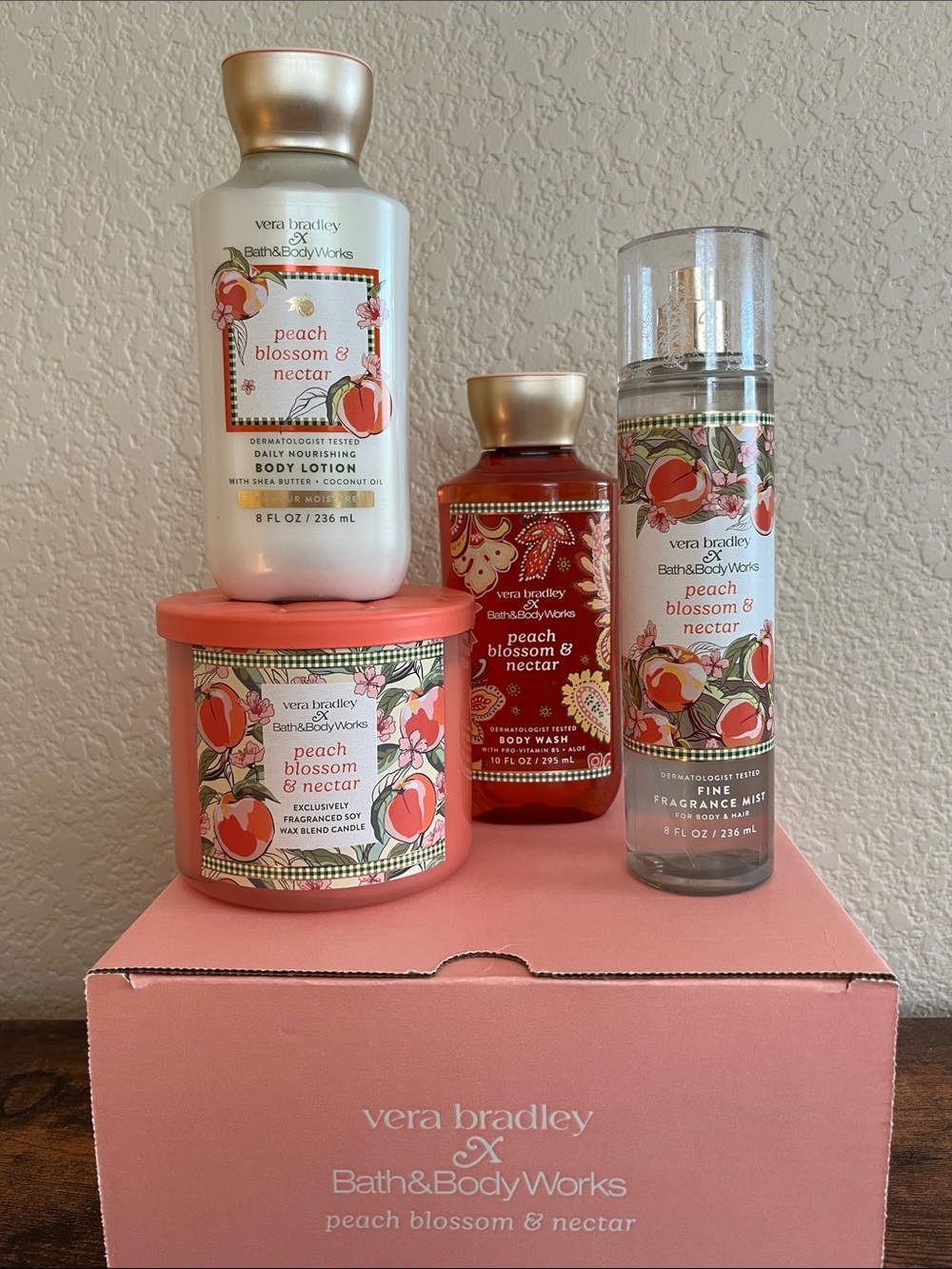 🆕 Bath & Body Works x Vera Bradley Peach blossom & nectar set